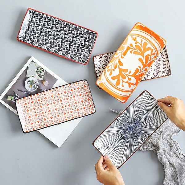 Artistic Japanese Ceramic Serving Plates - ineedsushi