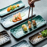 Hand Finished Decorative Rectangle Sushi Plate - ineedsushi